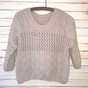 Moth by Anthropologie Sweater 1/4 Sleeve Cream Women’s Size Small